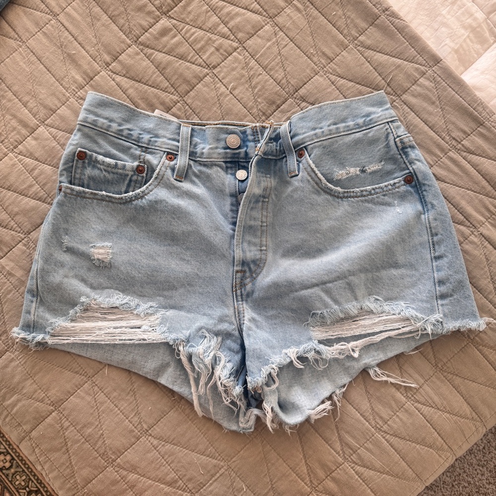 Levis 501 Distressed Denim Shorts